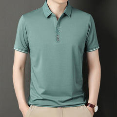 New business casual solid color lapel polos