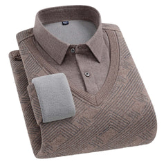 Men's Thickened Plush Two-Piece Warm Shirt