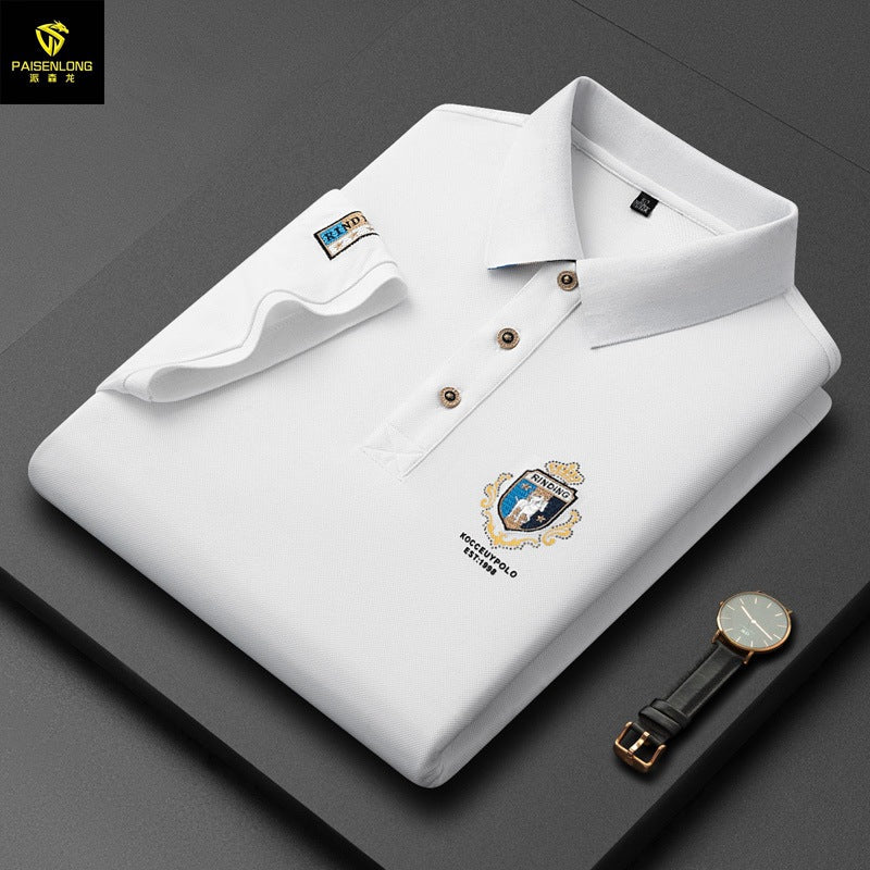 2024 New Style Embroidered Lapel Simple Casual Cotton Polo Shirt