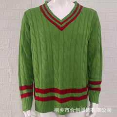 Men's striped colorblock knitted sweater