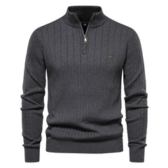 Men's Stand Collar Half Zip High Quality Sweater
