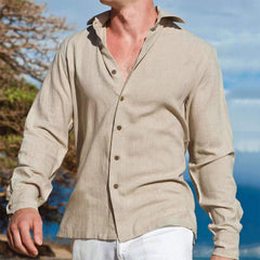 Men's Solid Color Breathable and Comfortable Business Casual Long-sleeved Shirt