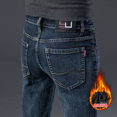 New Men's Stretch Slim Straight Business Casual Jeans
