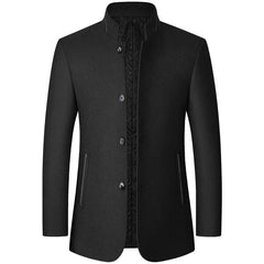 Men's Woolen Stand Collar Blazer