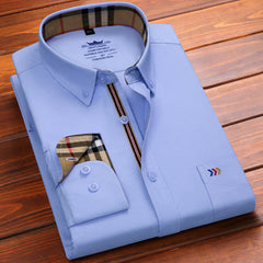 100% Cotton Men's Casual Plaid Long-sleeved Shirt