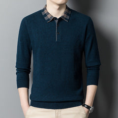 2022 Business Casual Solid Color Wool Knit Sweater
