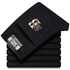 Men's Loose Straight High Waist Stretch High End Jeans