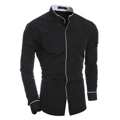 Men's Solid Color Casual Simple Slim Shirt