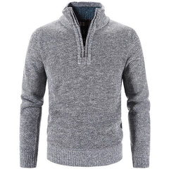 Winter Men's Fleece Thicker Half Zipper Sweater