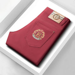 Men's High-end Stretch Cotton Embroidered Jeans