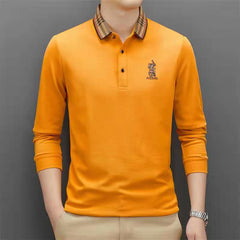Long casual embroidered polo shirt