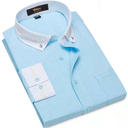 Business White Collar Gold Edge Shirt