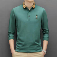 Long casual embroidered polo shirt