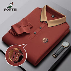 Pure cotton business embroidered polo shirt