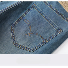 Men's Loose Mulberry Silk Soft High-end Business Stretch Straight Jeans