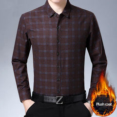 Business casual plus velvet shirt