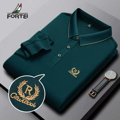 Solid color casual fashion business polo shirt