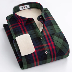 Plaid plus fleece shirt