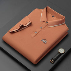 2024 Mulberry Silk Business Men's POLO Shirt