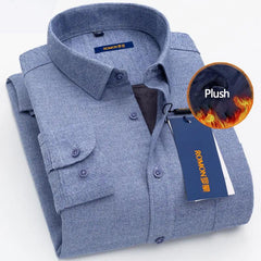 Plaid plus fleece shirt