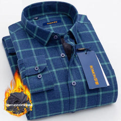 Plaid plus fleece shirt
