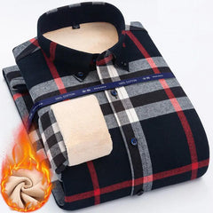 Classic striped plus velvet shirt