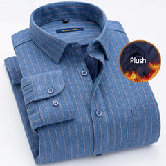 Plaid plus fleece shirt