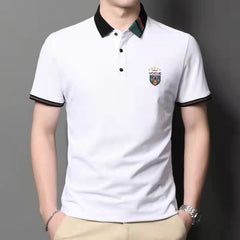Loose fashion embroidered polo shirt