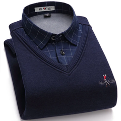 Sweater shirt fake two-piece suit
