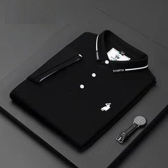 casual solid lapel polo shirt