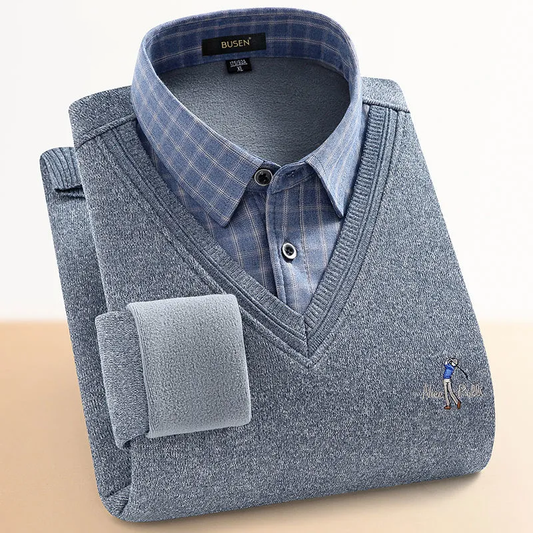 Men's warm fake two sweaters