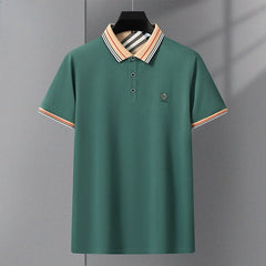 New men's lapel embroidered polo shirt