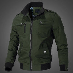 Men's Casual Fashion Multi-pocket Zipper Stand-up Collar Coat