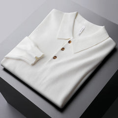 Men's business casual knitted polo shirt sweater