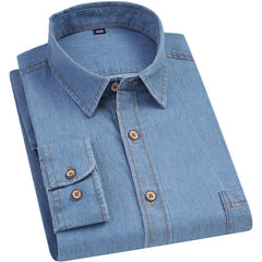 Spring cotton denim casual shirt